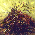 Garden Heap, Damp October, Golden Sky